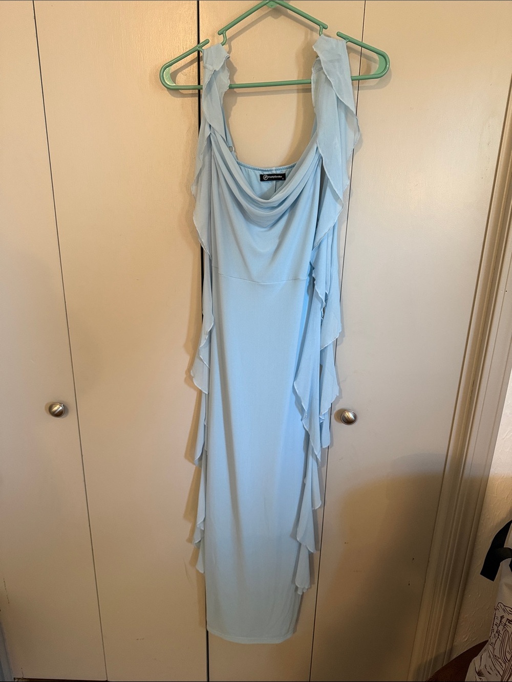 Light Blue Ruffled Women's Dress